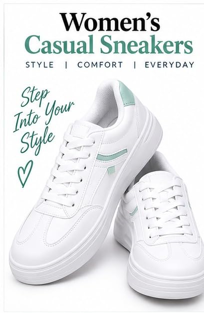 Image of Women Casual Stylish Sneakers I Cushioned Insole I All Day Comfortable I Lightweight and Stylish Shoes for Girls