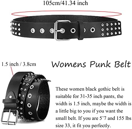 HABUAETY Studded Belt Women Y2K Spike Belts Black Girl Woman Stud