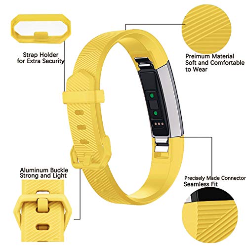 Maledan Bands Compatible with Fitbit Alta Women Men, Waterproof Replacement Band Strap for Fitbit Alta HR/Alta/Ace Kids, Small, Mango Yellow