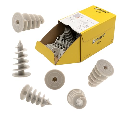 Thermo Dämmstoffdübel 25 x 50 mm 25 Stück aus hochwertigem Nylon für EPS XPS Styropor und Styrodur selbstschneidende WDVS-Befestigung ohne Vorbohren wärmebrückenarme Fassadenmontage Grau