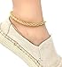 Fashion 21 Anklet for Women Electro Gold Plated Ankle Bracelet - Made in Korea (5mm 10