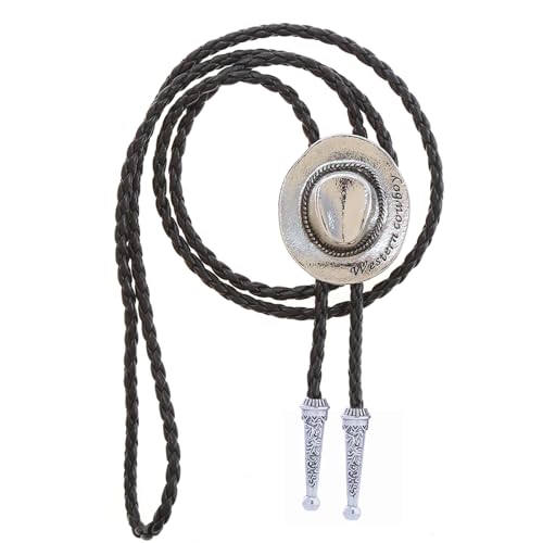 Image of Cowboy Bolo Tie for Men, Vintage Cow Skull Bolo Tie Necklace Native American Necktie for Men Women