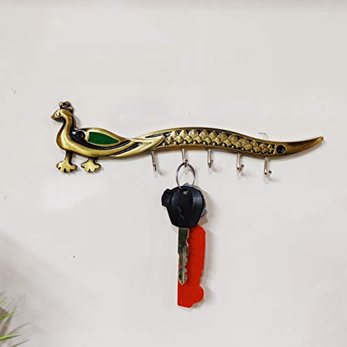 Image of KridayKraft Metal Peacock Shap Key Holder Decorative Your Home & Office Walls Hanging Key Holder Stand Animal Shopwipiece Figurines,Gifts Article