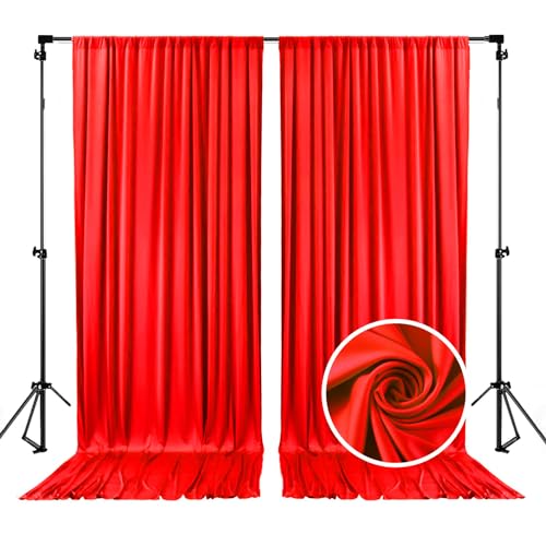 Telón de fondo rojo 5ft x 10ft 2 paneles miniatura 1