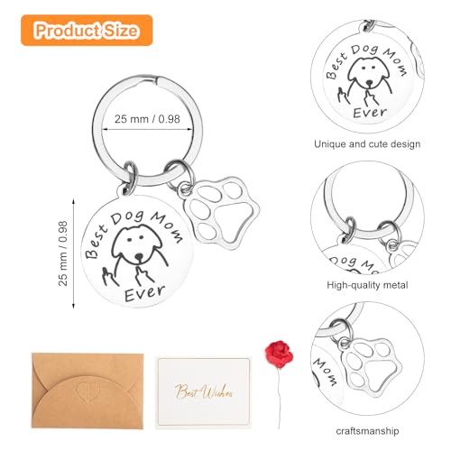 ZMDMAH Schlüsselanhänger für Hunde Mutter, Schlüsselanhänger Lustig Schlüsselanhänger Hund Hundemama Geschenk Geschenke für Hundebesitzer Geschenkidee für Hund Frauen und Mädchen Dog Mom