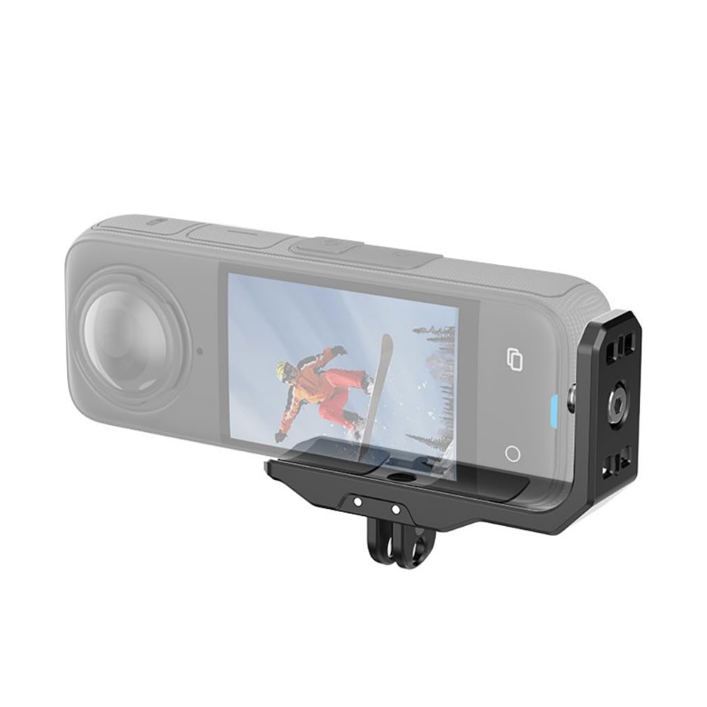 Quick-Release Mount L-Bracket Compatible with Insta360 X4 with Horizontal/Vertical Switch, 1/4" Screw Interface & Two-Prong Connector