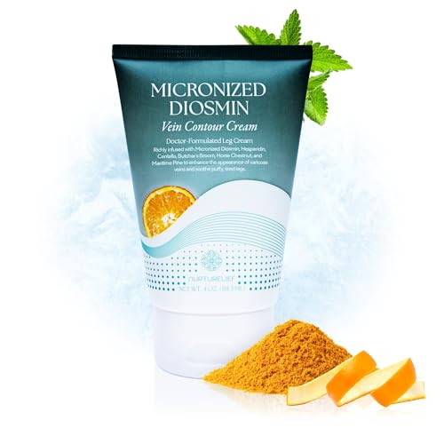 Nurturelief Spider Veins & Varicose Veins Cream 4 oz - Doctor-Crafted Relief - Advanced Micronized Diosmin Absorption for Vein Care - Hesperidin & Micronized Diosmin Cream for Spider Veins on Legs