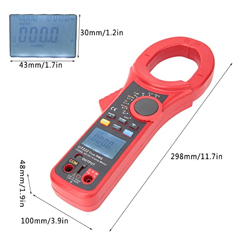 Image of UT222 2500A Digital Clamp Meter LCD Multimeter AC /DC 6000 Counts Auto Range Amp Voltage Tester 63mm Jaw Opening Measuring Current Capacitance Frequency Temperature Diode