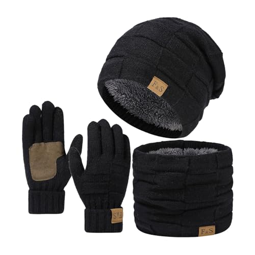 Bonnet d'hiver en laine premium et gants doublés en polaire douce