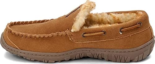 Clarks Mens Suede Venetian Moccasin Slipper A345001 - Warm Plush Faux Fur Lining - Indoor Outdoor House Slippers For Men (12 M Us, Cinnamon) #TOP2