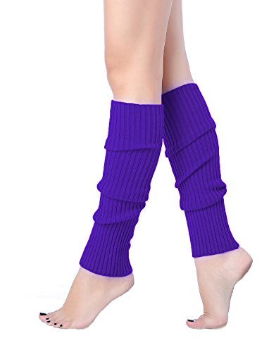 Image of v28 Women Warm Leg Warmers 80s Retro Party Costume Knit Ballet Neon Long Socks