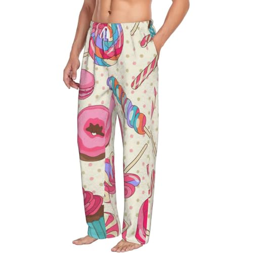 Pantalon de pyjama polaire doux à imprimé cupcake multicolore décontracté - 2