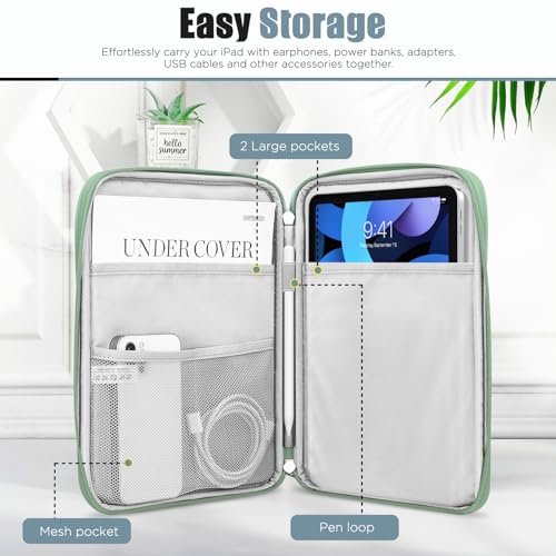 Image of TiMOVO 9-11 inch Tablet Sleeve Bag with Pocket, Flowers | Fits iPad 11 inch A16 2025, iPad 10.9 inch /10.2 inch, Air 11 inch 5th /4th Gen, Galaxy Tab A9+ /A11 Plus 11 inch