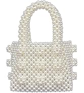 Miuco Womens Beaded Handbags Handmade Weave Crystal Pearl Mini Bags Wedding clutch