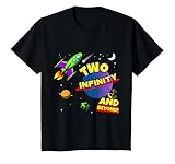 Kids 2 Year Old Two Infinity And Beyond 2nd Birthday Boys Girls T-Shirt