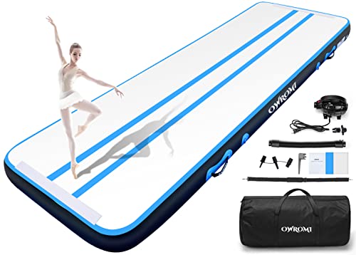 Owromi Tumble Track Mats For Gymnastics, Kids Air Gymnastics Mats For Tumbling Thick Inflatable Gymnastics Tumbling Track Mat 6.6/10/13/16/20Ft Training Tumbling Mat With Electric Pump For Home/Gym #TOP2
