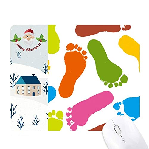 Tapis de souris style affiche moderne et empreintes colorées pour déco maison