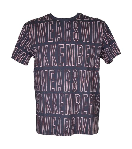T-Shirt Homme Bikkembergs col rond en pur coton blanc et imprimé stylisé BKK25MTS06