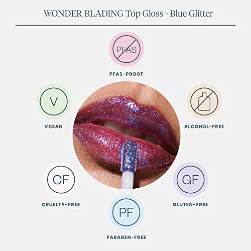 Wonderskin Wonder Blading Top Gloss - Lip Gloss, High Shine Finish, Hydrating Lip Gloss,Blue Makeup For Lips (Blue) #TOP5