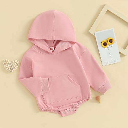Newborn Baby Boy Girl Hoodie Sweatshirt Romper Long Sleeve Bubble Bodysuit Gender Neutral Fall Winter Clothes2
