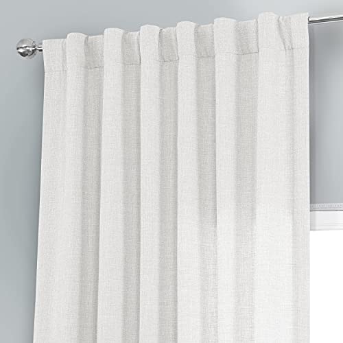 HPD Half Price Drapes Italian Faux Linen Curtains for Living Room 50 X 84 (1 Panel), FLCH-FM20201-84, Magnolia Off White - Image 4