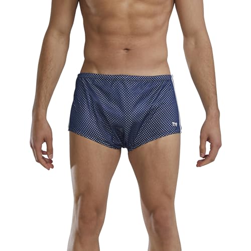 TYR Men's Poly Mesh Trainer Swim Suit (Navy, 32)