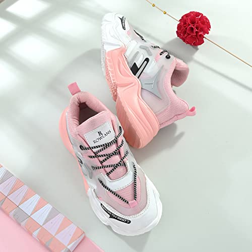Image of ROWLANS Women's Synthetic Leather Comfortable /Running Lace-Ups Sports Shoes