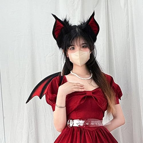 Chapeau de déguisement chauve-souris avec cerceau peluche pour fête - 4