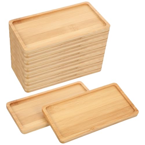 16 PCS Small Bamboo Tray, Bamboo Vanity Tray for Bathroom,