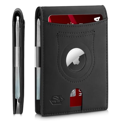 Zitahli Men's Wallets Airtag Holder Slim Rfid Leather with Gift Box