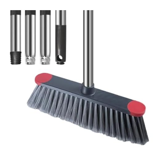 Soft Sweeping Broom, MEIBEI Multi-Surface Kitchen Broom with Stainless Steel Long Handle-54", Soft Dusting Brush Ideal for Cleaning Home, Garage, Store and Office