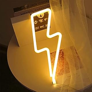 Nordstylee Neon Lightning Signs USB or Battery Powered Art Decorative Lights for Valentine's Day Gift Children's room Birthday Party Holiday Wedding Decoration (Warm white)