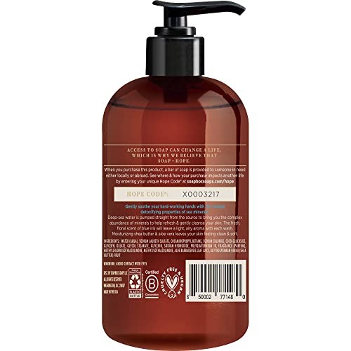 Soapbox 77148EA Liquid Hand Soap Sea Minerals & Blue Iris 12 Oz Pump Bottles 77148 thumb #1