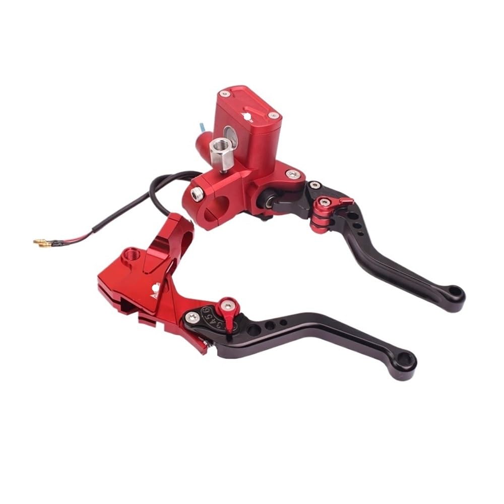 Vghkdfcfh Red One Pair Motorcycle Clutch Lever Adelin Px Brake Clutch Pump Lever Hydraulic Master Cylinder Motorcycle 8/7" 22Mm For Ya&Maha Pitbike 125Cc