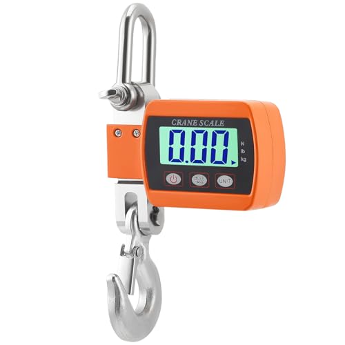 Yapasopu Báscula de grúa digital superclara con control remoto, báscula colgante de alta precisión, báscula de gancho electrónica industrial de alta resistencia (500 kg)
