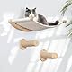 Shulltji Katzen Kletterwand Set, 55cm x 46cm Katzenhängematte & 2 Katzenleiter, Kratzbaum, Kängematten Katzen Wand bis zu 35kg, Katzen Wandelemente zum Schlafen und Ausruhen(XL,Beige)