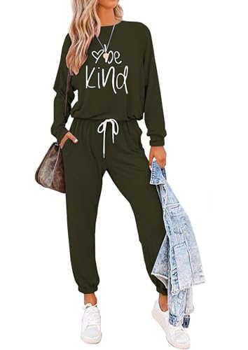 Image of PRETTYGARDEN Travel Outfit Women 2 Piece Lounge Sets | Long Sleeve Shirts, Jogger Pants Pockets, Matching Track Suits, Fall Spring Comfy Clothes for Casual Outing, Cruise, Airport
