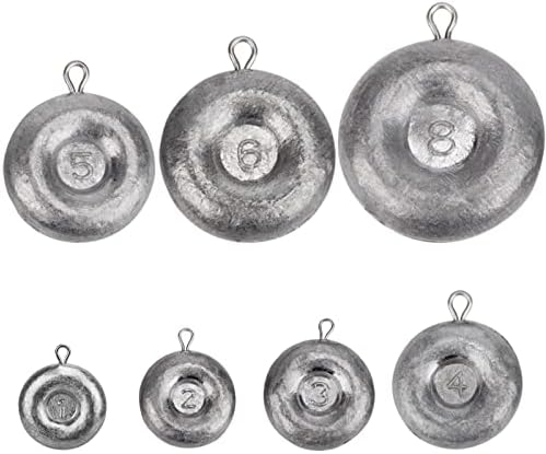 THKFISH Fishing Weights Sinkers Disc-Sinkers Surf Fishing Weights Coin-Sinkers Catfishing Tackle Saltwater -6oz-5PCS