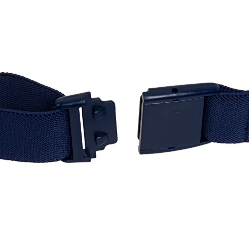 Womens Invisible Belt - Elastic Adjustable No Show Web Belt by Silver Lilly (Navy, 14+)