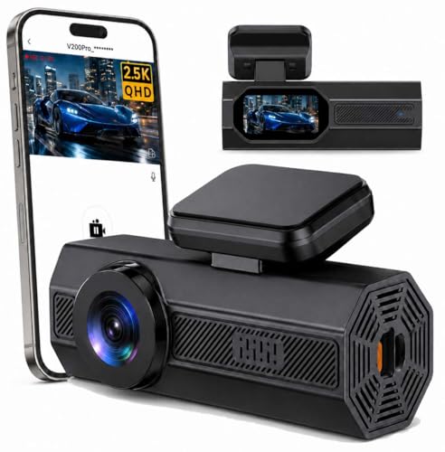 Dash Cam, 2.5K Dash Cam Front, VEEMENT Dash Camera for Cars, 1440P Car Dash Camera with APP, WiFi...