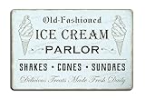 Old Fashioned Ice Cream Parlor 8X12 Inch Retro Look Iron Decoration Art Sign for Home Kitchen Bathroom Farm Garden Garage Inspirational Quotes Wall Decor
