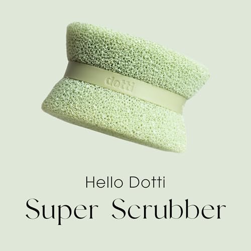 Image of Dotti Super Scrubber Silicone Sponge - Odor-Free, Non-Scratch, Fast-Drying, and Dishwasher-Safe Dish Scrubber - Also for Showers, Tile, and Counters - 3 Pack, Sage