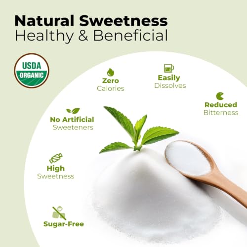 Image of Viccoky Organic Stevia Powder 13oz (370g), Stevia Extract Powder, Sugar-Free & 0 Calories, Sugar Substitute, Natural Sweetener