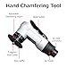 HUIOP Mini Chamfering Machine,Mini Pneumatic Chamfering Machine 1/4 Inch Air Inlet Portable Hand Chamfering Tool with Adjustable Depth for Wood Metal Trimming Deburring Linear Rounded Corners, Silver