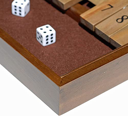 We Games Classic Dice Board Game – 9 Number Flip Tiles With Dark Stained Wooden Box - 11 Inches #TOP3