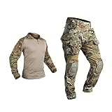 IDOGEAR OUTDOOR Men’s G3 Combat Uniform Tactical Camouflage Apparel Set For Hunting Airsoft Paintball Milsim With Knee Pads(camo,Medium)