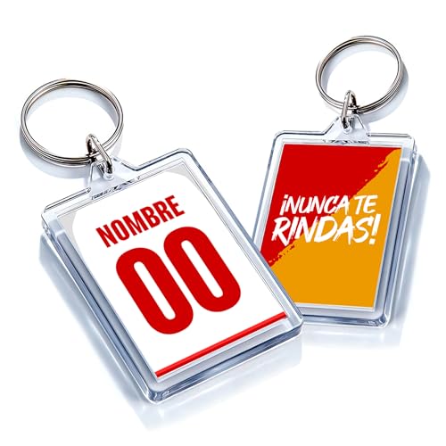 Genérico Llavero Personalizado Fútbol Sevilla | Llavero con Foto a Dos Caras | Regalo Original para Aficionados del Fútbol | Regalo Camiseta Equipo Fútbol (Sevilla)