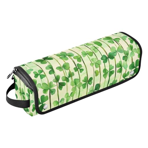 Estuche de viaje 2 en 1 para rizador y alfombrilla resistente al calor, organizador impermeable para herramientas de cabello como planchas y rizadores con diseño verde de la suerte de San Patricio miniatura 1