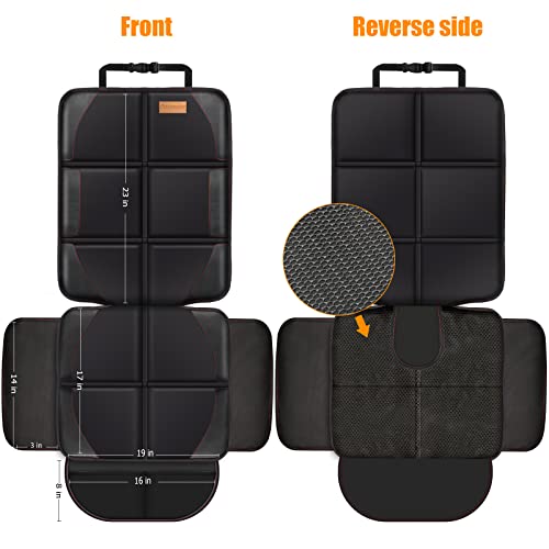 Car Seat Protector, 1 Pack Of Seat Protectors, Thickest Padded 600D Fabric Padding, Waterproof, Durable, Anti Slip Backing, Child Seat Protection, Suitable For Babies, Toddlers, Children（Black 1） #TOP2