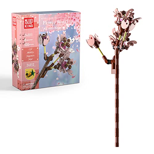 Mould King 24011 Bloques de construcción de flores, colección botánica, 108 piezas, flores artificiales, bloques de sujeción, adecuados para Navidad, San Valentín, regalo de cumpleaños, flores de